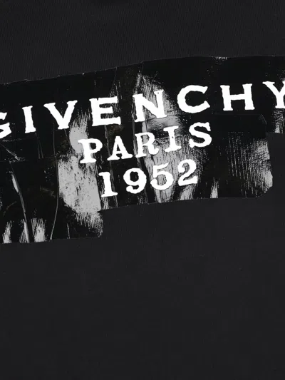 Givenchy Hooded Cotton Sweatshirt Featuring Kangaroo Pocket In Black