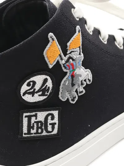 Pre-owned Hermes Embroidered-patch High-top Sneakers In Black