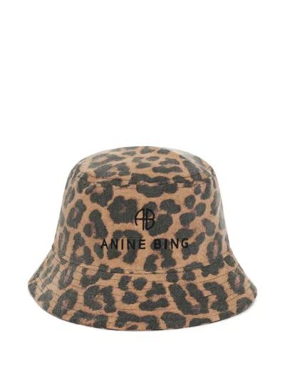 Anine Bing Nicks Leopard-print Bucket Hat In Brown