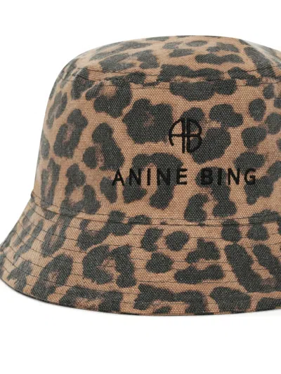 Anine Bing Nicks Leopard-print Bucket Hat In Brown