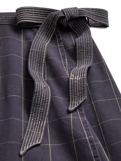 Rrl Checked Wrap Midi Skirt In Black