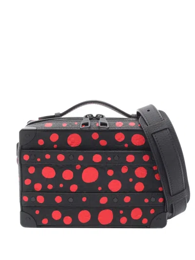 Pre-owned Louis Vuitton 2021-2025 Yayoi Kusama Monogram Taurillon Handle Soft Trunk Satchel In Black