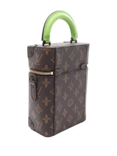 Pre-owned Louis Vuitton 2021-2025 Monogram Vertical Box Trunk Satchel In Brown