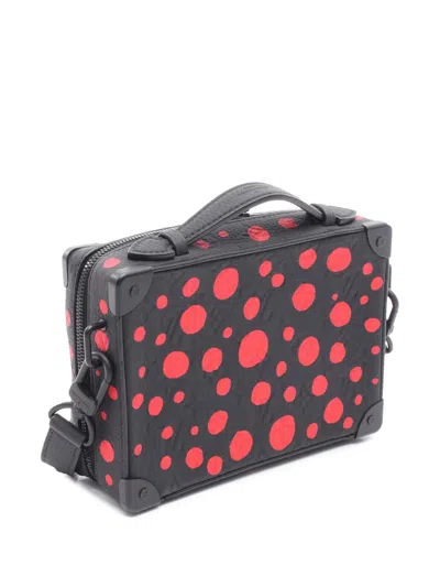 Pre-owned Louis Vuitton 2021-2025 Yayoi Kusama Monogram Taurillon Handle Soft Trunk Satchel In Black