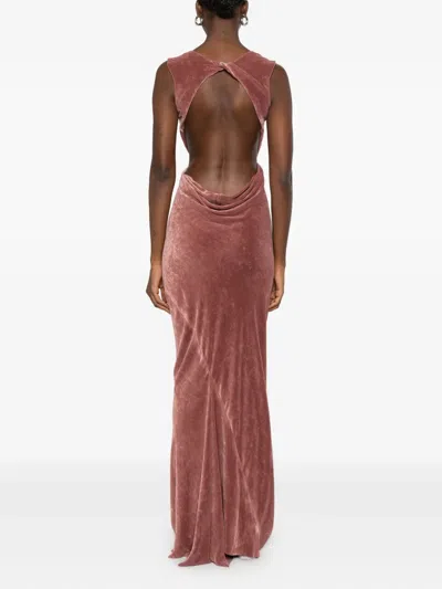 Rick Owens Open-back Gown In Pink