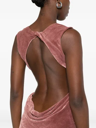 Rick Owens Open-back Gown In Pink