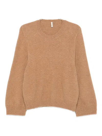 Boboutic Balloon-sleeve Wool Sweater In Brown