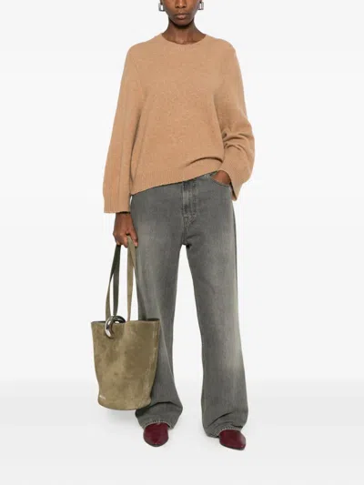 Boboutic Balloon-sleeve Wool Sweater In Brown