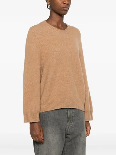 Boboutic Balloon-sleeve Wool Sweater In Brown