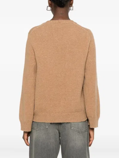 Boboutic Balloon-sleeve Wool Sweater In Brown