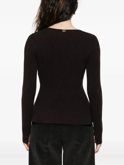 Twinset Twin-set Round Neck Sweater In Black