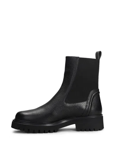 Evaluna Leather Combat Boots In Black