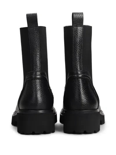 Evaluna Leather Combat Boots In Black