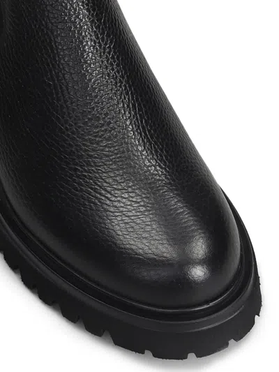 Evaluna Leather Combat Boots In Black