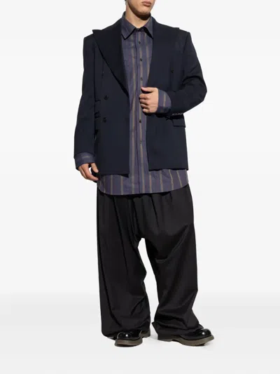 Vivienne Westwood Orb-embellishment Stripe-pattern Shirt In Purple