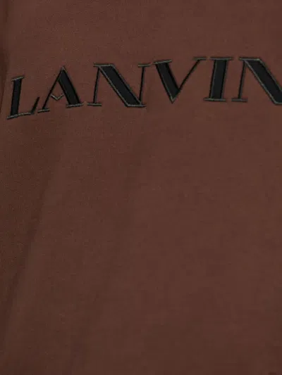 Lanvin Sweatshirt With Embroidered Logo In Brown