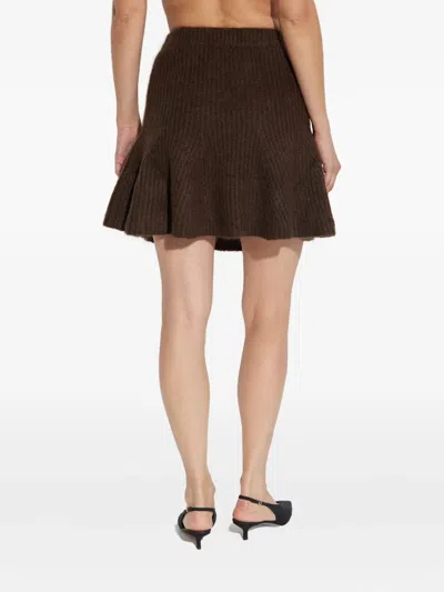 By Malene Birger Dox Rib Knit Wool-mohair Mini Skirt In Brown