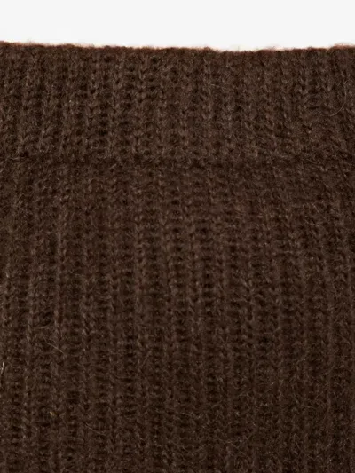 By Malene Birger Dox Rib Knit Wool-mohair Mini Skirt In Brown