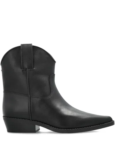 Michael Michael Kors 40mm Pointed-toe Leather Boots In Black