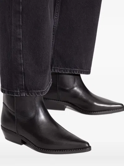 Michael Michael Kors 40mm Pointed-toe Leather Boots In Black