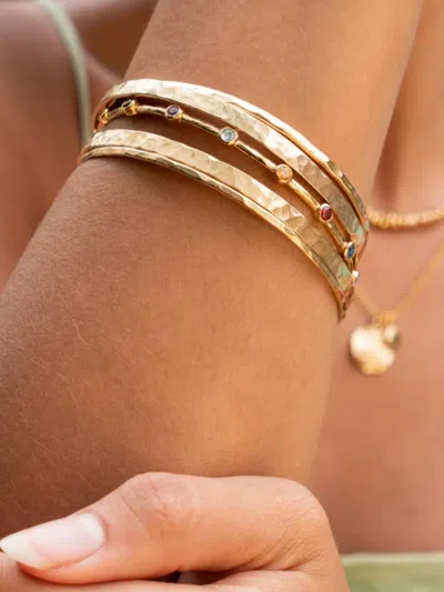 Dower & Hall Hammered Nomad Bangle In Gold