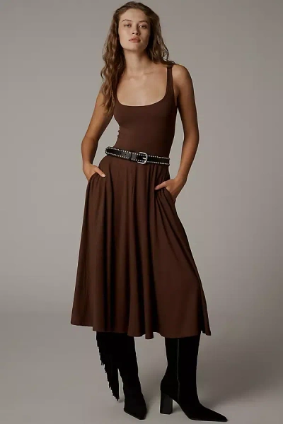 Reformation Rou Knit Midi Dress In Brown