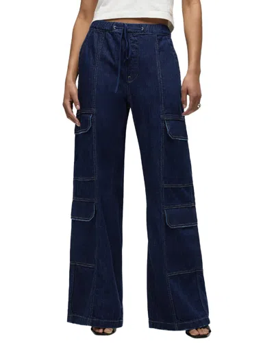 Hudson Jeans Drawcord Wide Leg Cargo Parachute Jeans In Blue