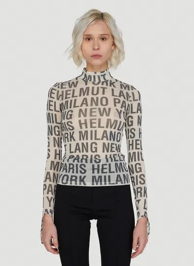 Helmut Lang Destination Print Top In White