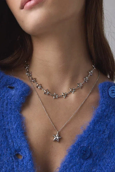 Urban Outfitters Molly Layering Necklace Set In Silver, Women's At  In Silver