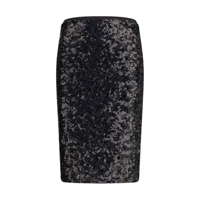 Pinko Pappacieca Pencil Skirt With Sequins In Black