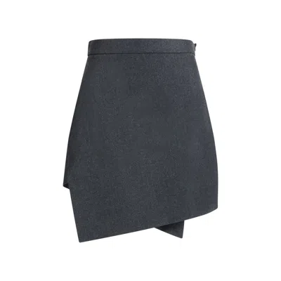 Vivienne Westwood Mini Infinity Skirt Metallic Brushed Wo. Charcoal 46 Women In Gray