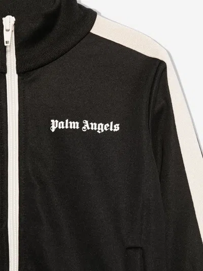 Palm Angels Stripe-detail Track Jacket In Black