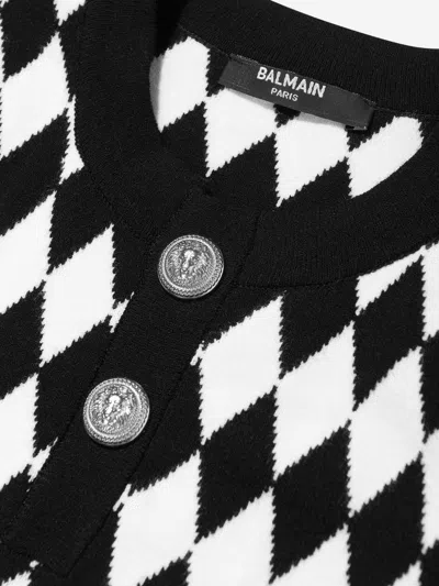 Balmain Argyle-pattern Top In Black
