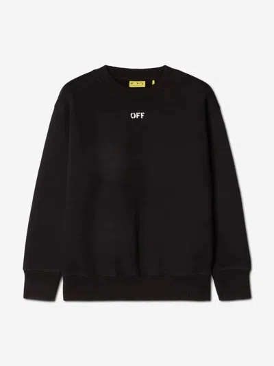 Off-white Kids Felpa Off Stamp In Black