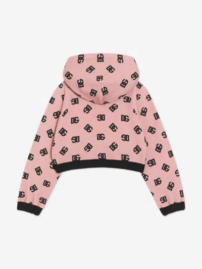 Dolce & Gabbana Girl's Dg Logo-print Hoodie In Black