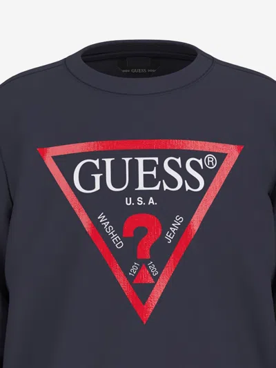 Guess Logo Sweatshirt In Blue