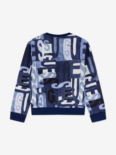Guess Logo Lettering-print Sweatshirt In Multi