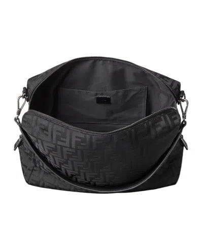 Fendi Large Lui Ff-pattern Messenger Bag In Black