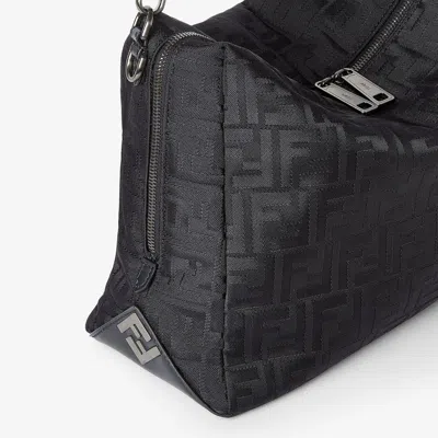 Fendi Large Lui Ff-pattern Messenger Bag In Black
