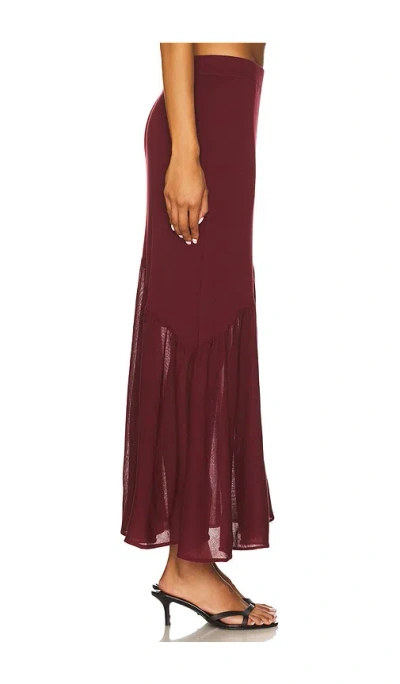 Steve Madden Aneira Asymmetric Knit Maxi Skirt In Red