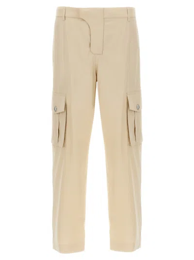 Balmain Cargo Cotton Pants Pockets In Neutral