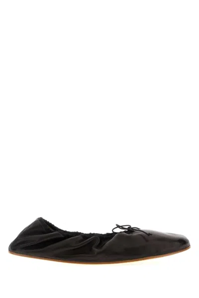 The Row 10mm Hereditas Leather Ballerina Flats In Black