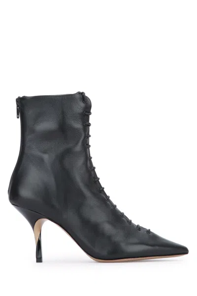 Jacquemus Pointed Toe Stiletto Ankle Boots In Black
