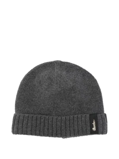Borsalino Green City Textured Beanie In Gray