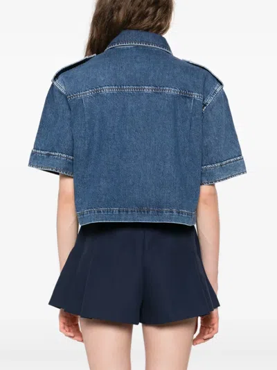 Sandro Cotton Denim Shirt In Blue
