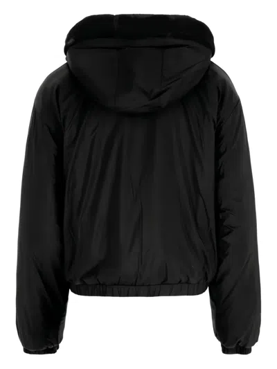 Moose Knuckles Down Jacket With Hooded Elasticated Cuffs In Black