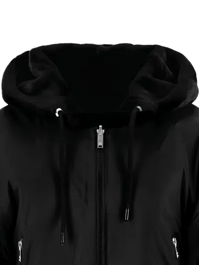 Moose Knuckles Down Jacket With Hooded Elasticated Cuffs In Black