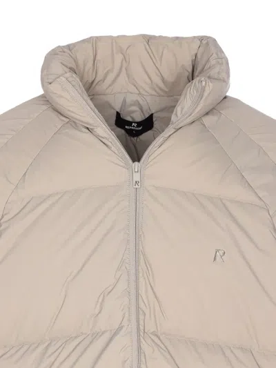Represent Quilted Puffer Coat In Neutral