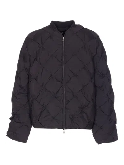 Represent Mens Jet Black Pillow Quilted Puffer Jacket Xl In Brown