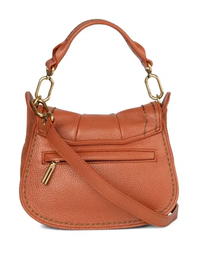 Visonà Leather Shoulder Bag In Orange